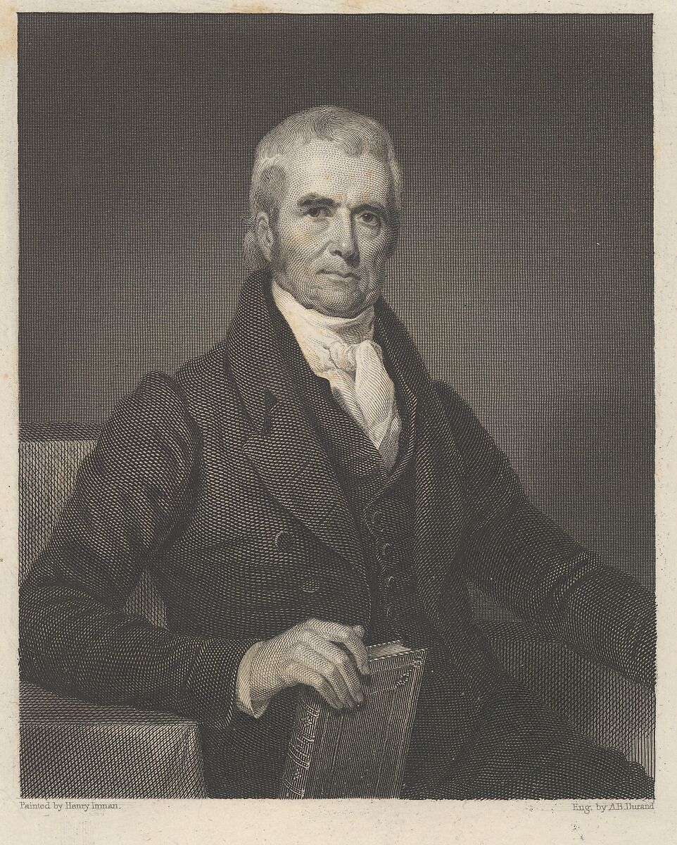 Chief Justice John Marshall, Asher Brown Durand (American, Jefferson, New Jersey 1796–1886 Maplewood, New Jersey), Engraving; third state of five 