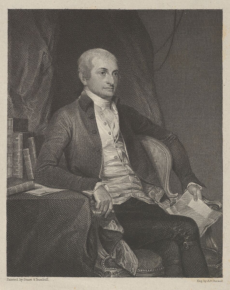 John Jay, Asher Brown Durand (American, Jefferson, New Jersey 1796–1886 Maplewood, New Jersey), Engraving on chine collé; second state of three, proof before the name 