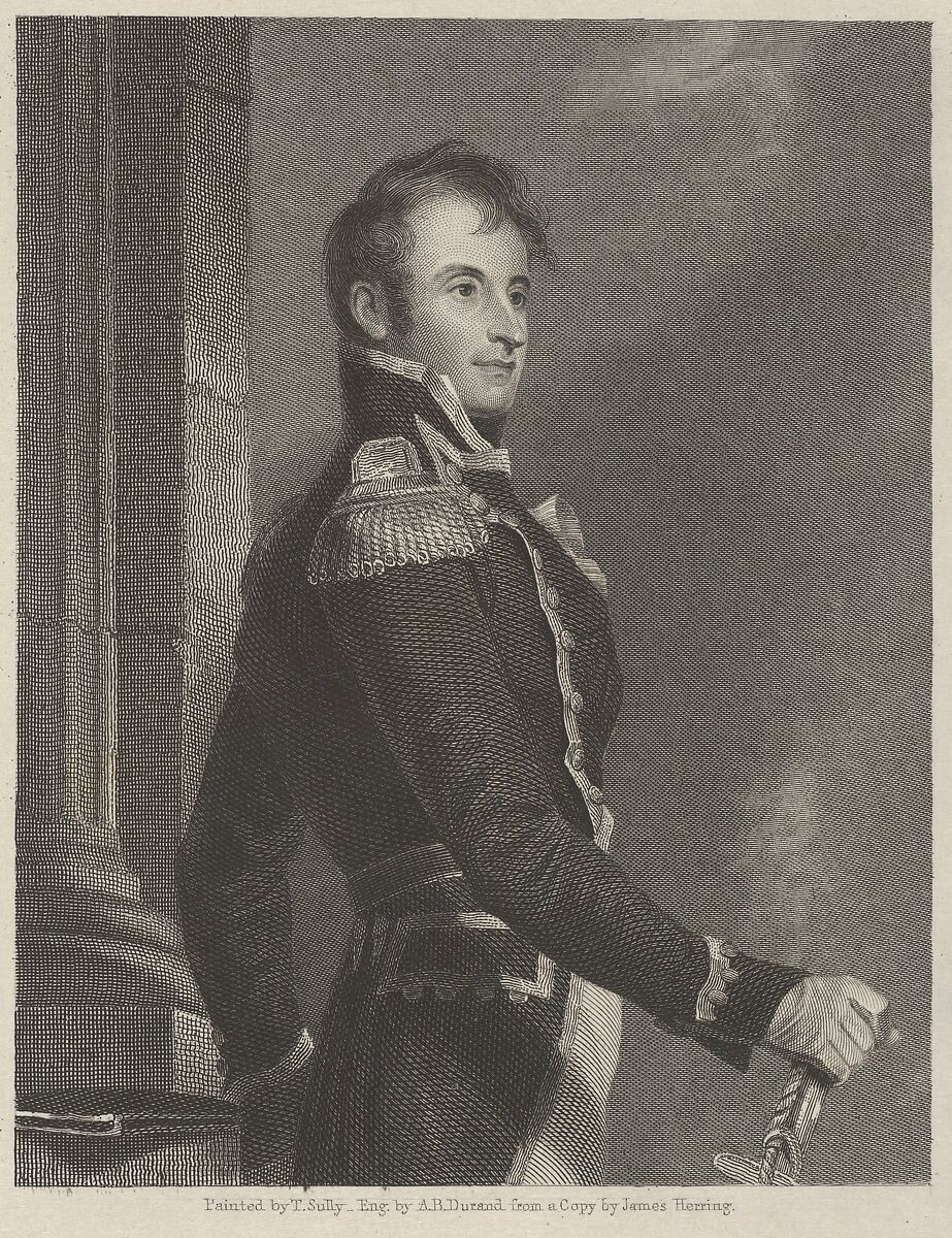 Stephen Decatur, Asher Brown Durand (American, Jefferson, New Jersey 1796–1886 Maplewood, New Jersey), Engraving on chine collé; second state of three 
