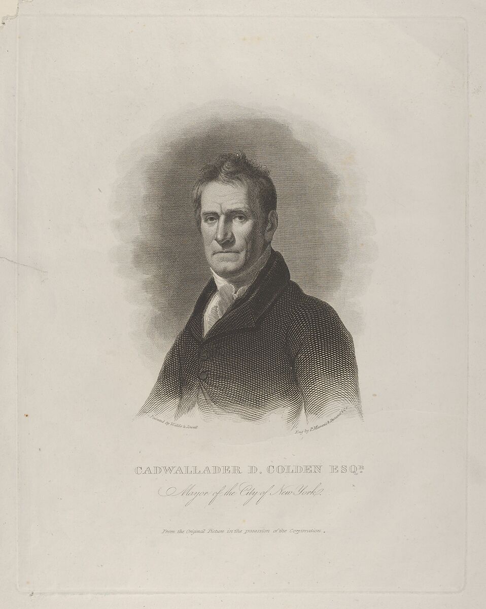 Cadwallader David Colden, Mayor of New York City, Asher Brown Durand (American, Jefferson, New Jersey 1796–1886 Maplewood, New Jersey), Engraving; first state of two 