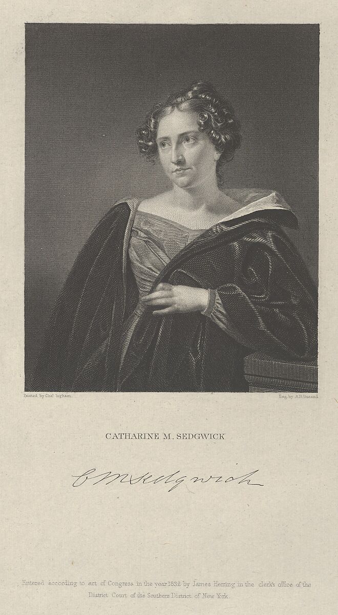Catherine Maria Sedgwick, Asher Brown Durand (American, Jefferson, New Jersey 1796–1886 Maplewood, New Jersey), Engraving on chine collé 