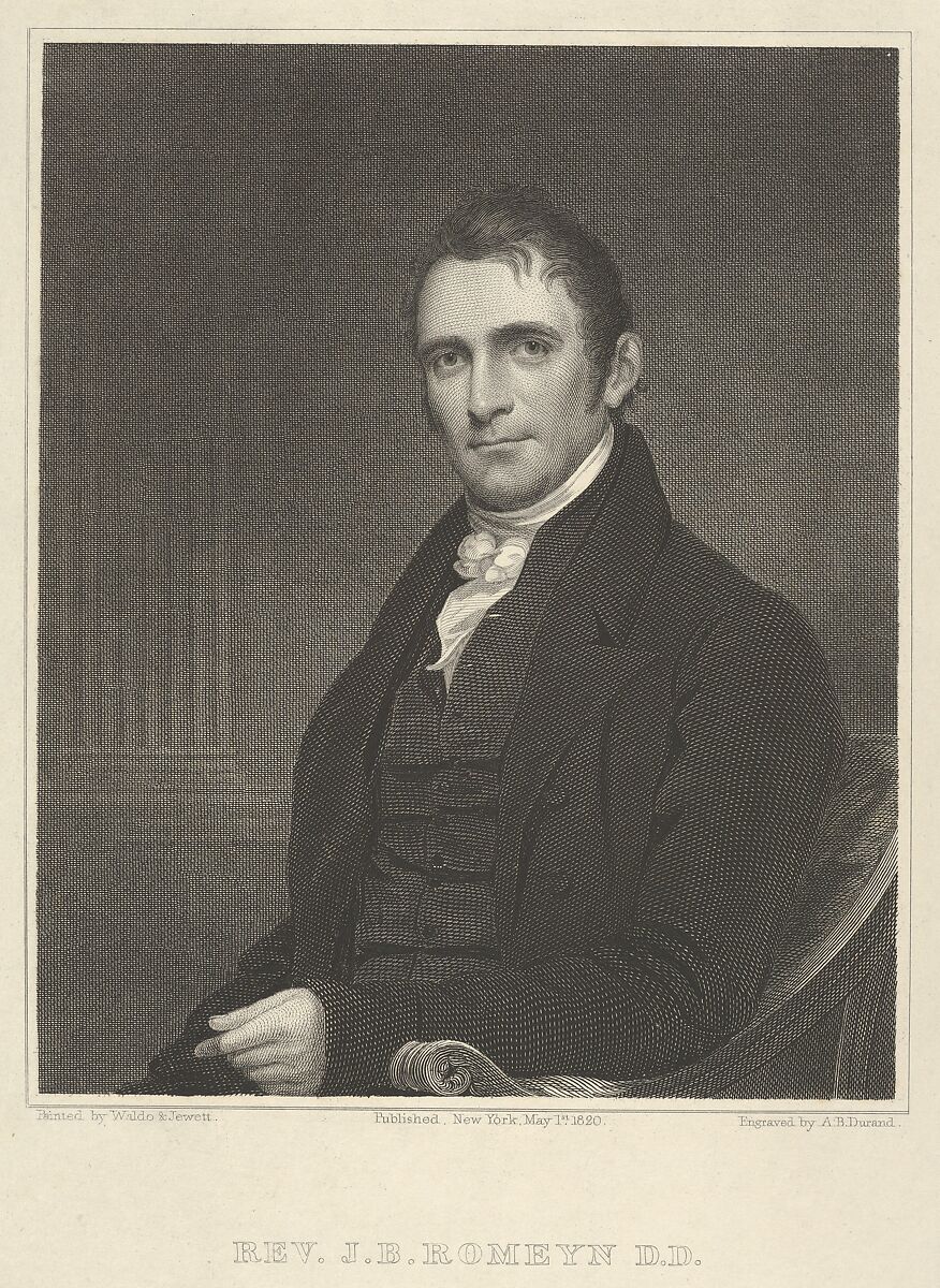Rev. John Brodhead Romeyn, D. D., Asher Brown Durand (American, Jefferson, New Jersey 1796–1886 Maplewood, New Jersey), Engraving; second state of two 