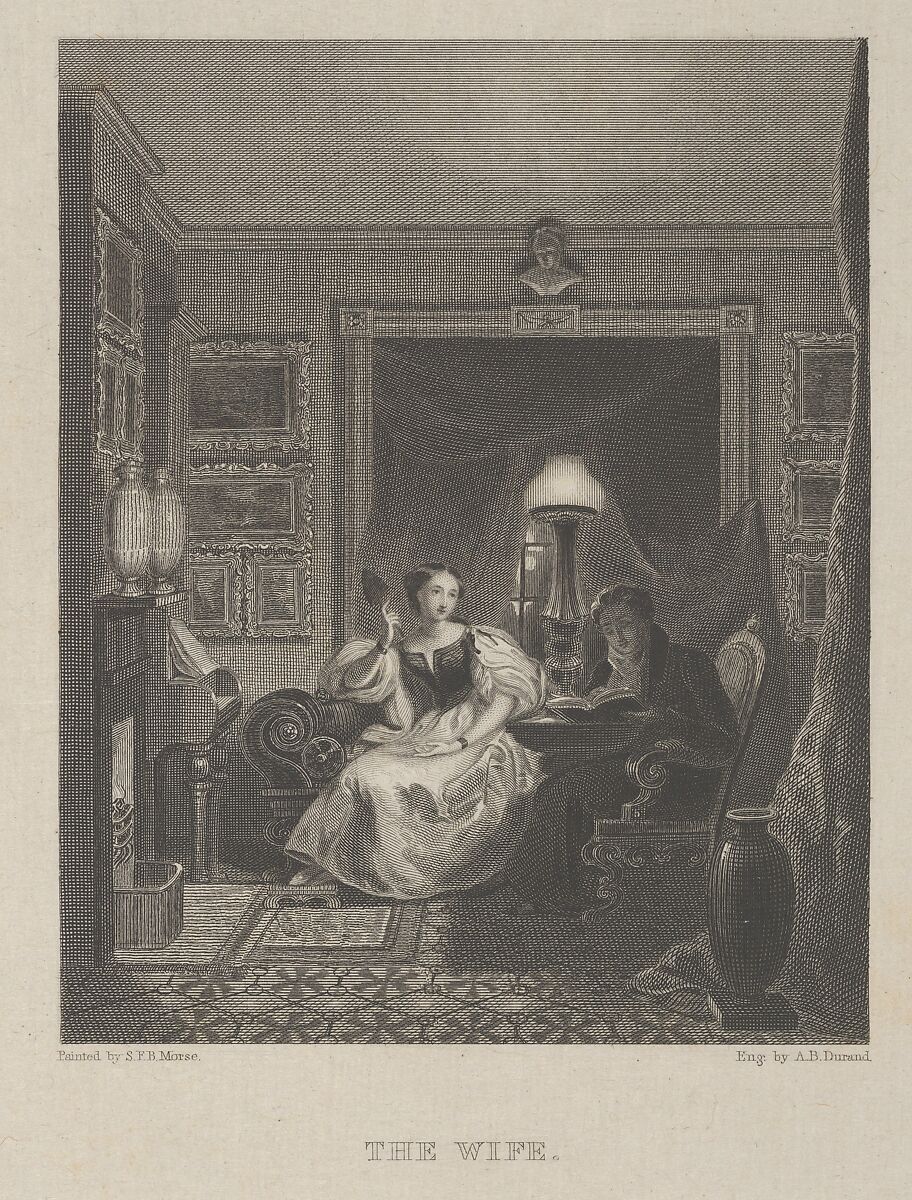The Wife, Asher Brown Durand (American, Jefferson, New Jersey 1796–1886 Maplewood, New Jersey), Engraving on chine collé 