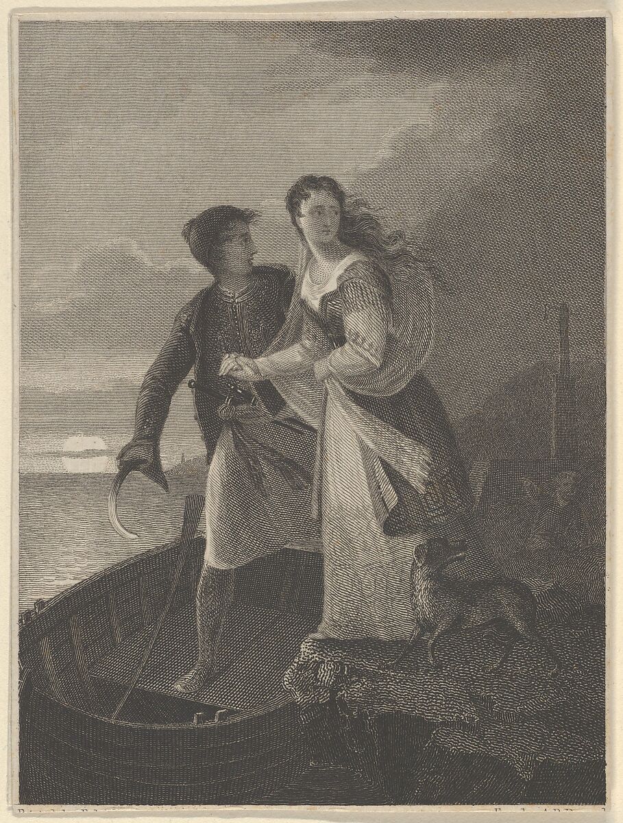 Greek Lovers, Asher Brown Durand (American, Jefferson, New Jersey 1796–1886 Maplewood, New Jersey), Engraving 