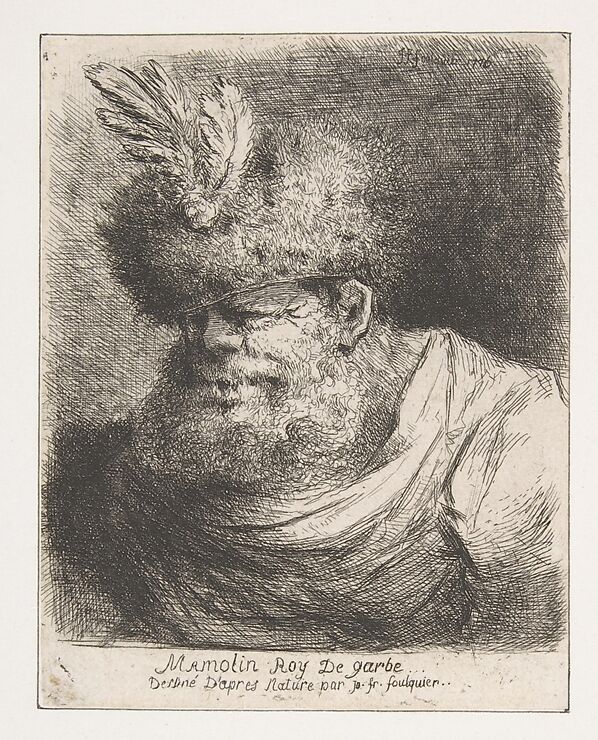Mamolin, King of Garbe, Joseph François Foulquier (French, Toulouse 1744/45–1789 Martinique), Etching 