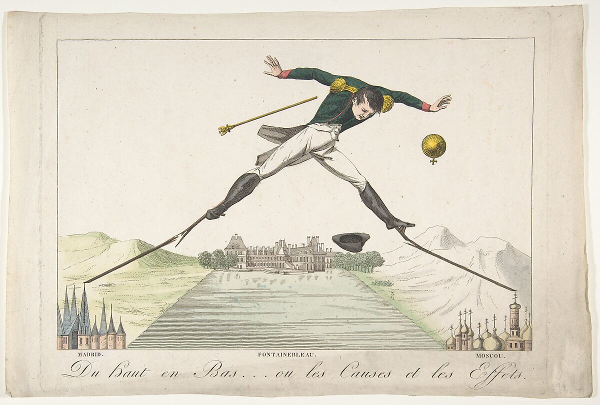 From Top to Bottom, or Cause and Effect (Du haut en bas...ou les causes et les effets), Elie (French, active 1813–1819), Etching, hand-colored 