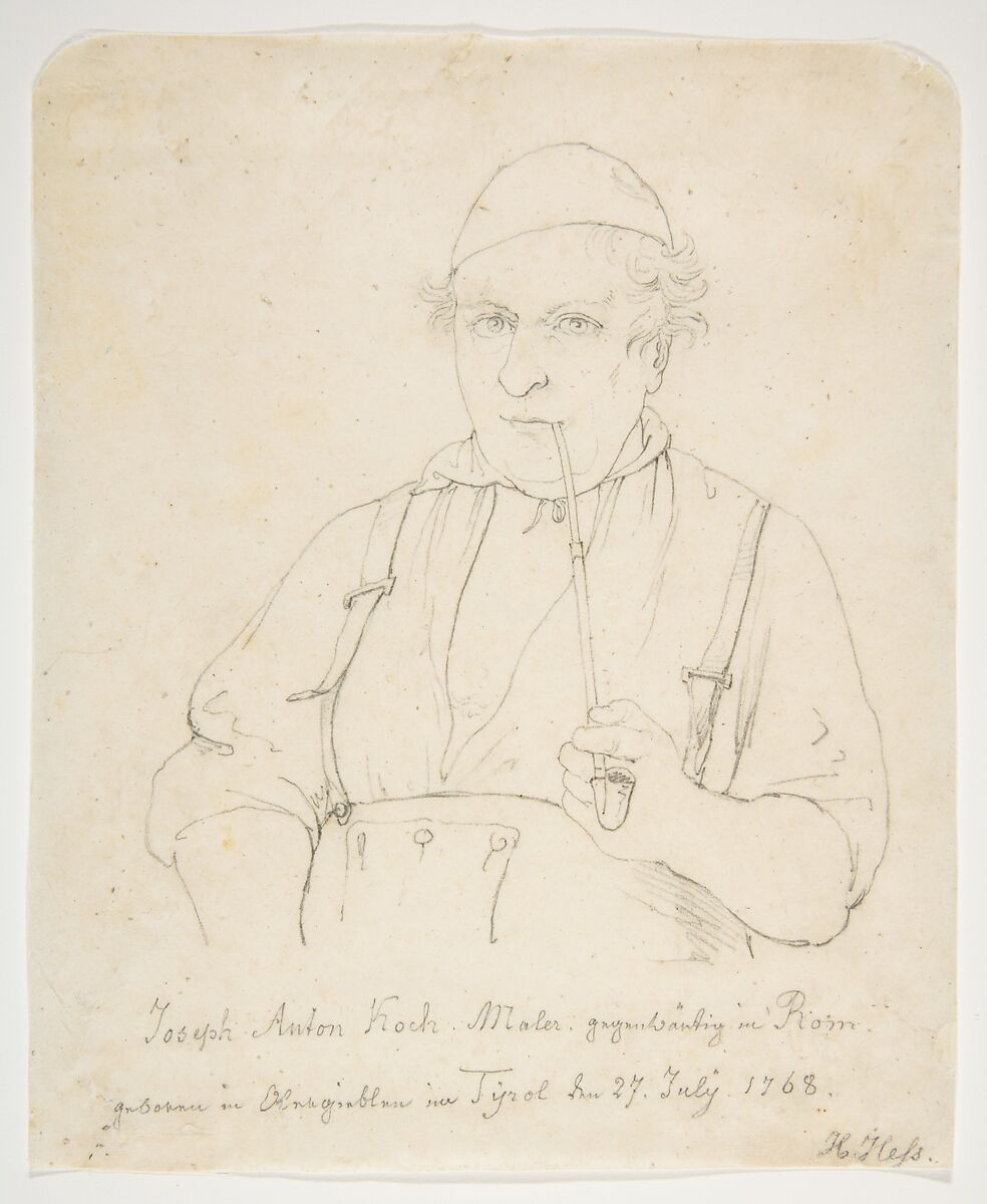 Portrait of Johann Anton Koch, Hieronymus Hess (Swiss, Basel 1799–1850 Basel), Graphite 