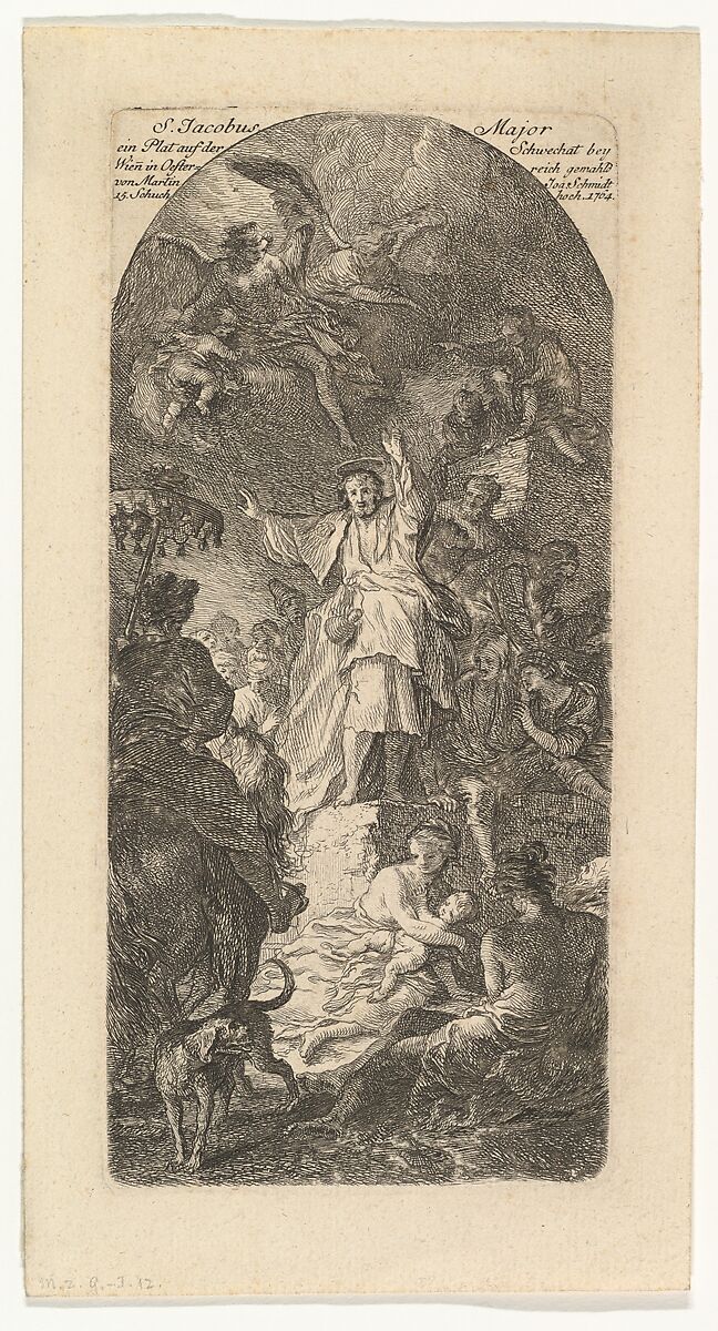 St. James the Greater Preaching, Martin Johann Schmidt (Austrian, Grafenwörth 1718–1801 Stein), Etching 