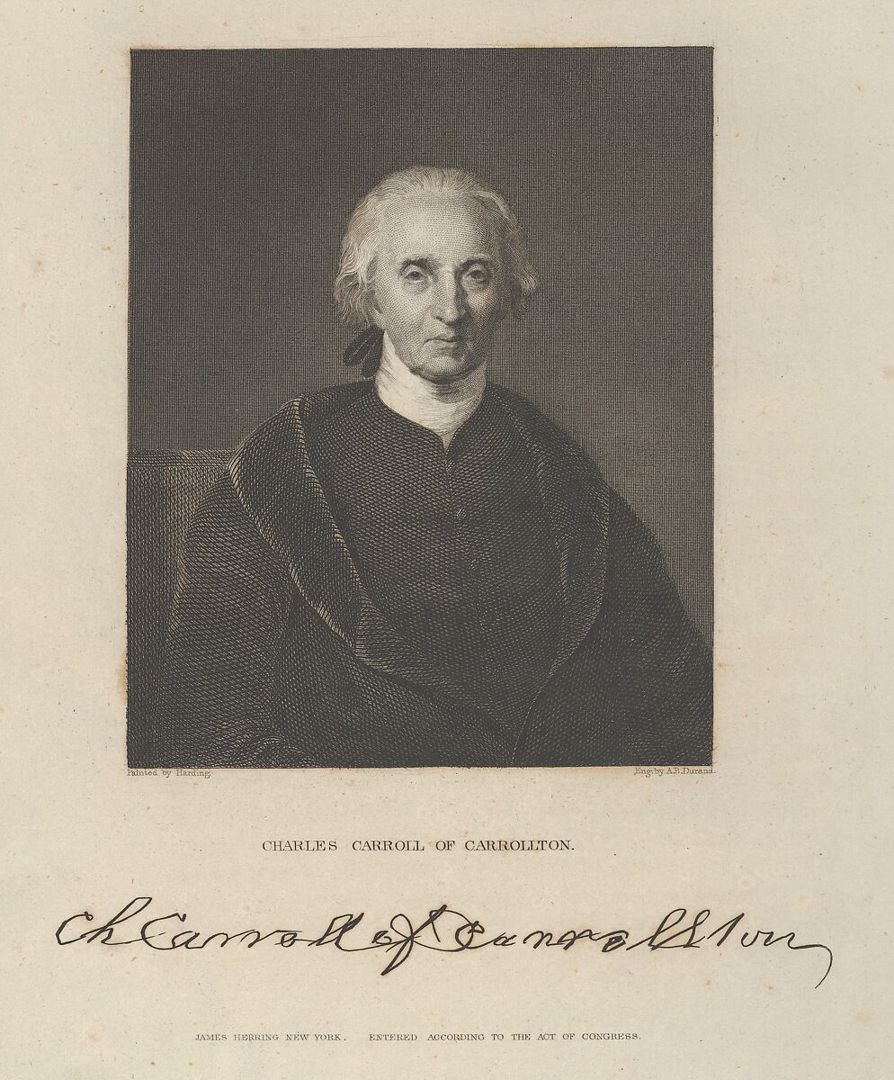 Charles Carroll of Carrollton, Asher Brown Durand (American, Jefferson, New Jersey 1796–1886 Maplewood, New Jersey), Engraving; third state of three 