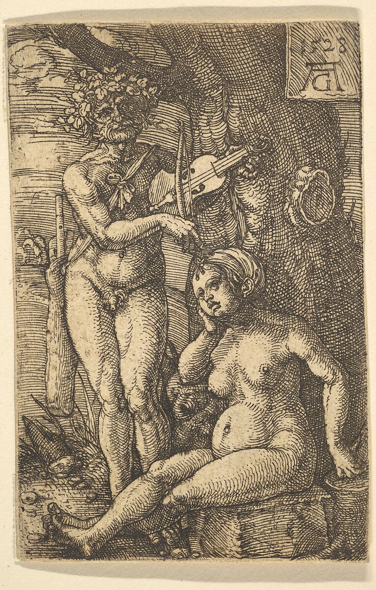 Orpheus and Eurydice, Heinrich Aldegrever (German, Paderborn ca. 1502–1555/1561 Soest), Etching from iron plate 