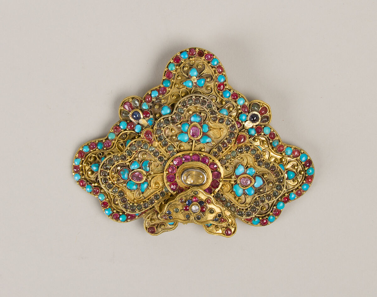 Women’s Pendant, Gold, rubies, sapphires, emeralds and turquoise, Nepal 