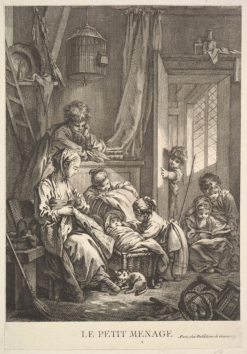 The Small Household, Jacques Gabriel Huquier (French, Paris 1730–1805 Shrewsbury), Etching and engraving 