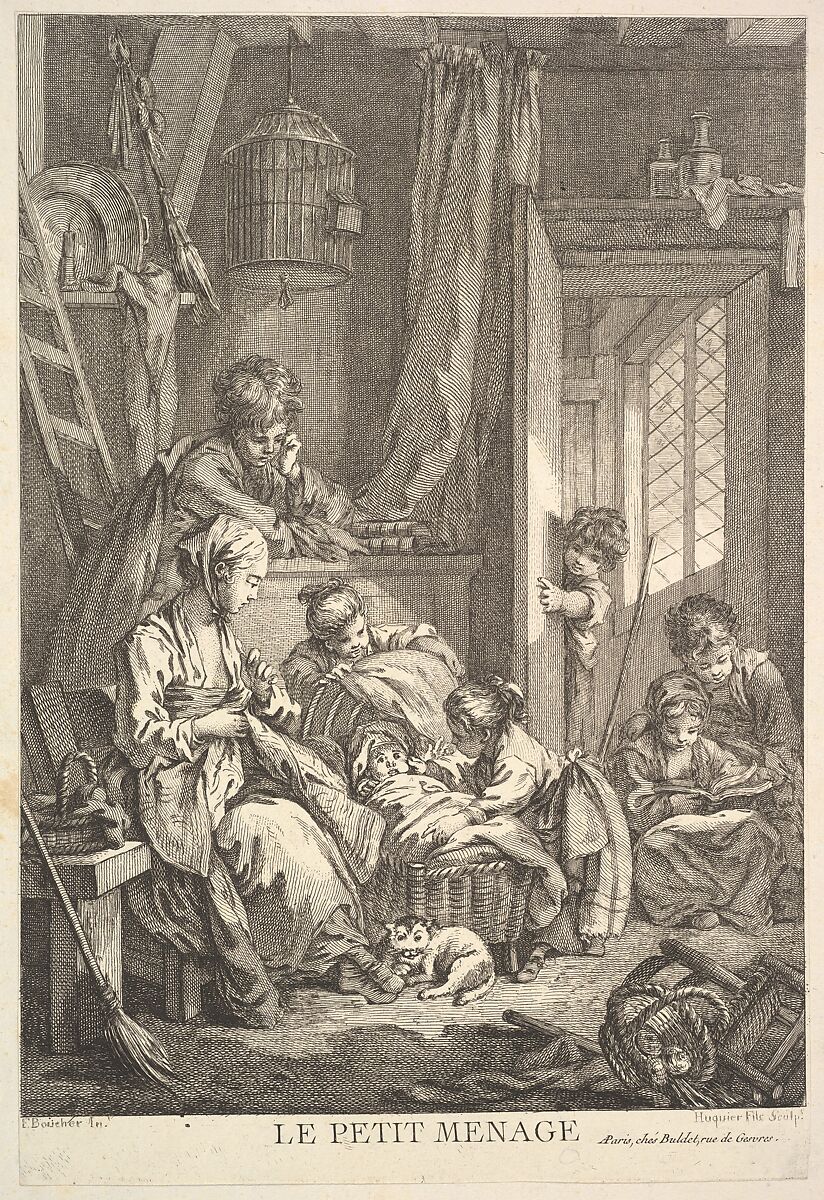 The Small Household, Jacques Gabriel Huquier (French, Paris 1730–1805 Shrewsbury), Etching and engraving 