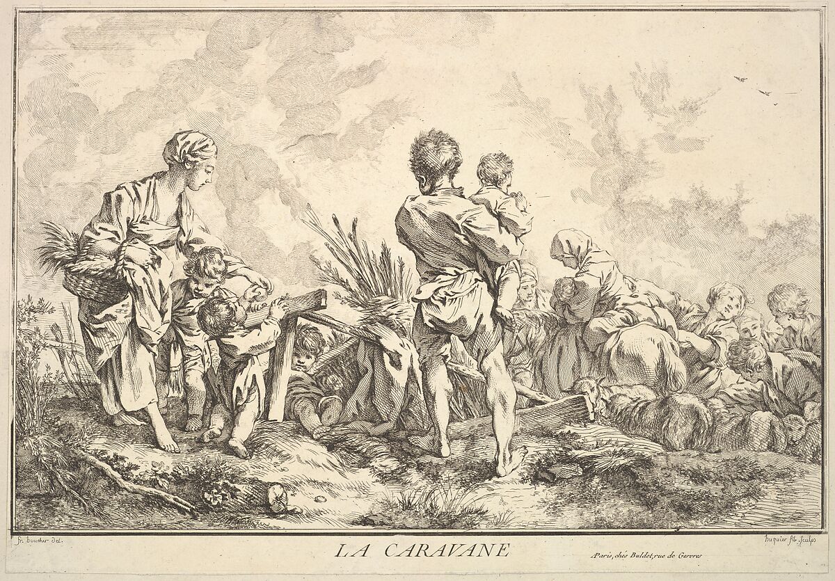 The Caravan, Jacques Gabriel Huquier (French, Paris 1730–1805 Shrewsbury), Etching 