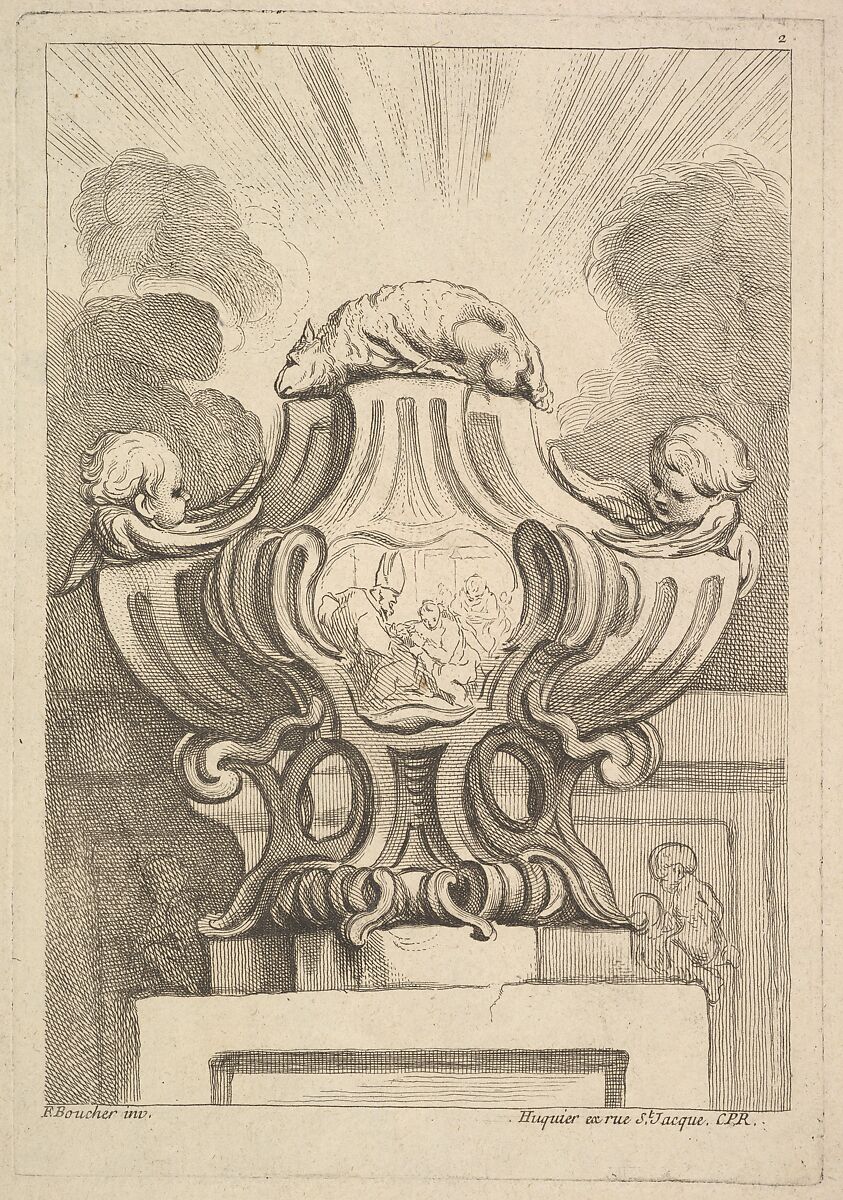 Design for an Urn, Gabriel Huquier (French, Orléans 1695–1772 Paris), Etching 