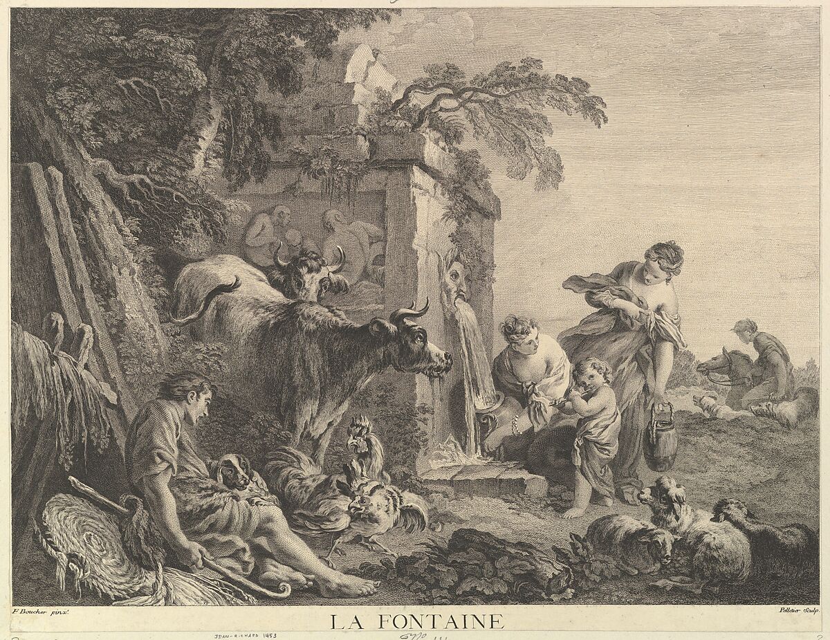 The Fountain, Jean Pelletier (French, born Paris ca. 1736), Etching and engraving 