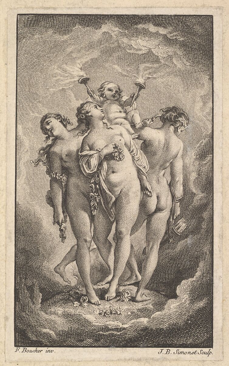 The triumph of the Graces, Jean-Baptiste-Blaise Simonet (French, Paris 1742–after 1813), Etching and engraving 