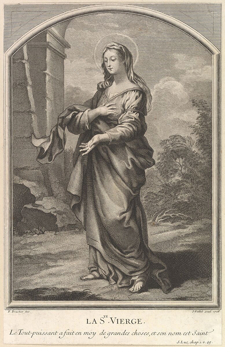 The Blessed Virgin, Simon de la Vallée (French, 1680–ca. 1730), Etching and engraving 