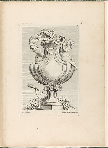 Design for a vase with a faun and a nymph, from Livre de Vases (Book of Vases), plate 10