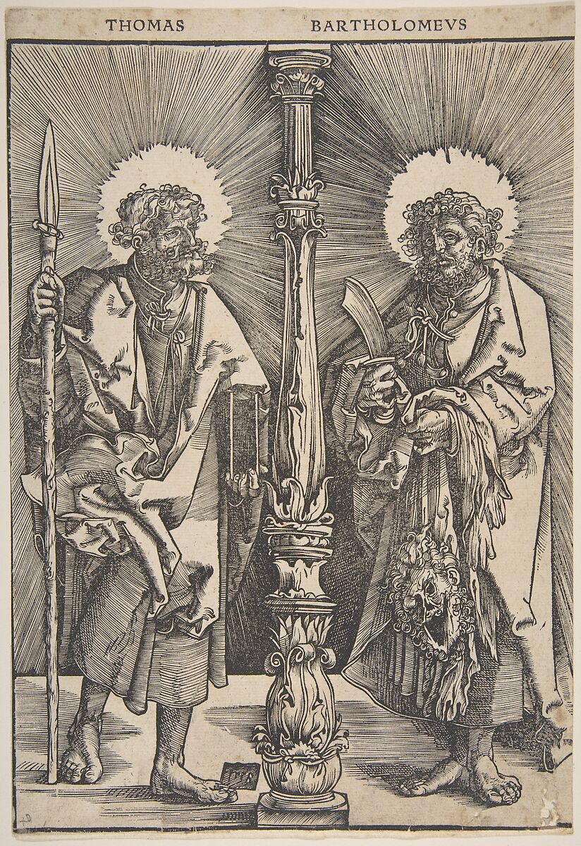 Sts. Thomas and Bartholomew, Monogrammist G.Z. (German, active ca. 1514–21), Woodcut 