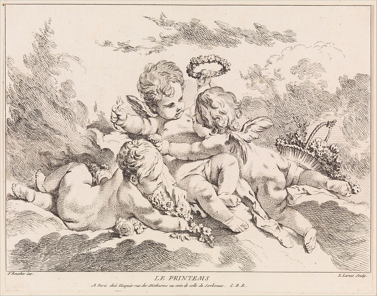 Spring, Louis Félix de La Rue (French, Paris 1731–1765 Paris), Etching, engraving and drypoint 