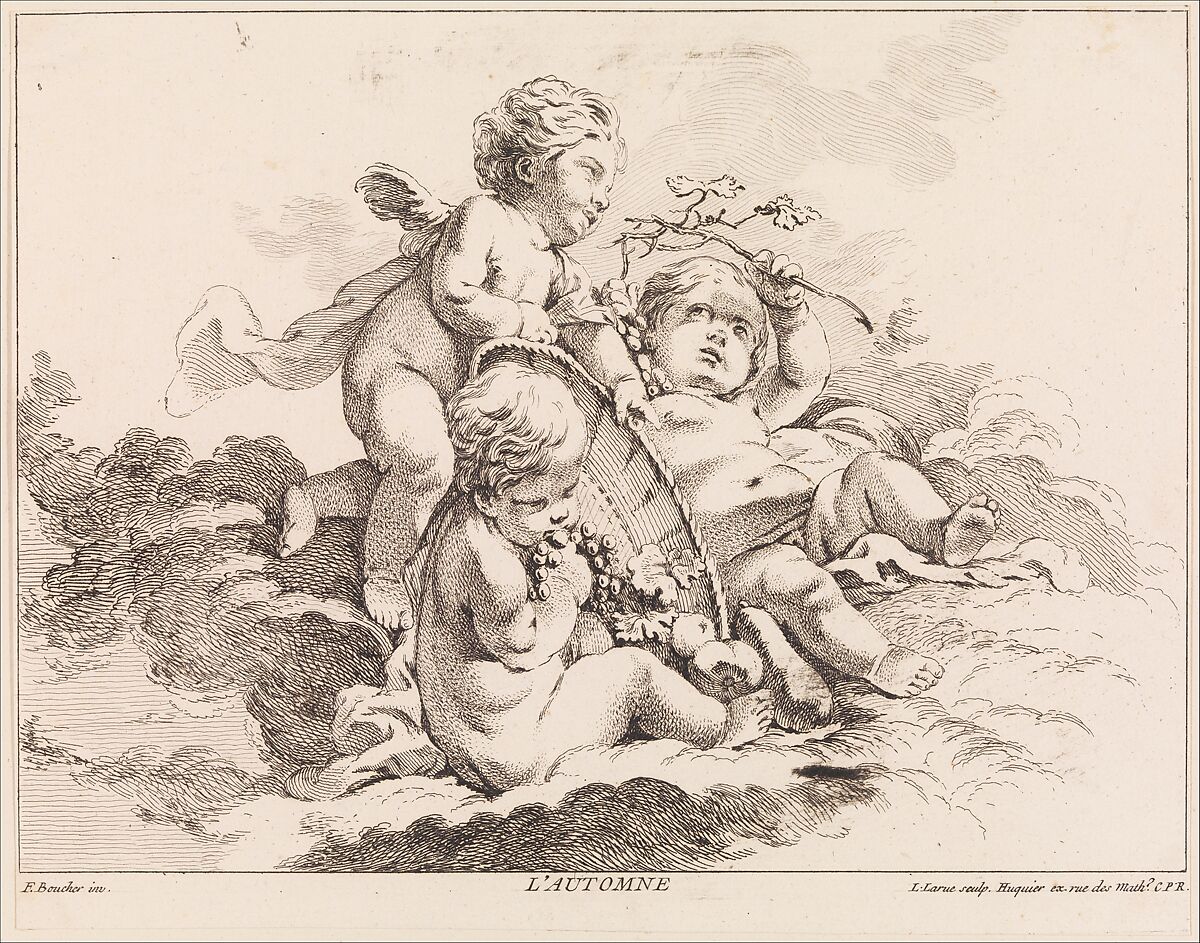 Autumn, Louis Félix de La Rue (French, Paris 1731–1765 Paris), Etching, engraving and drypoint 