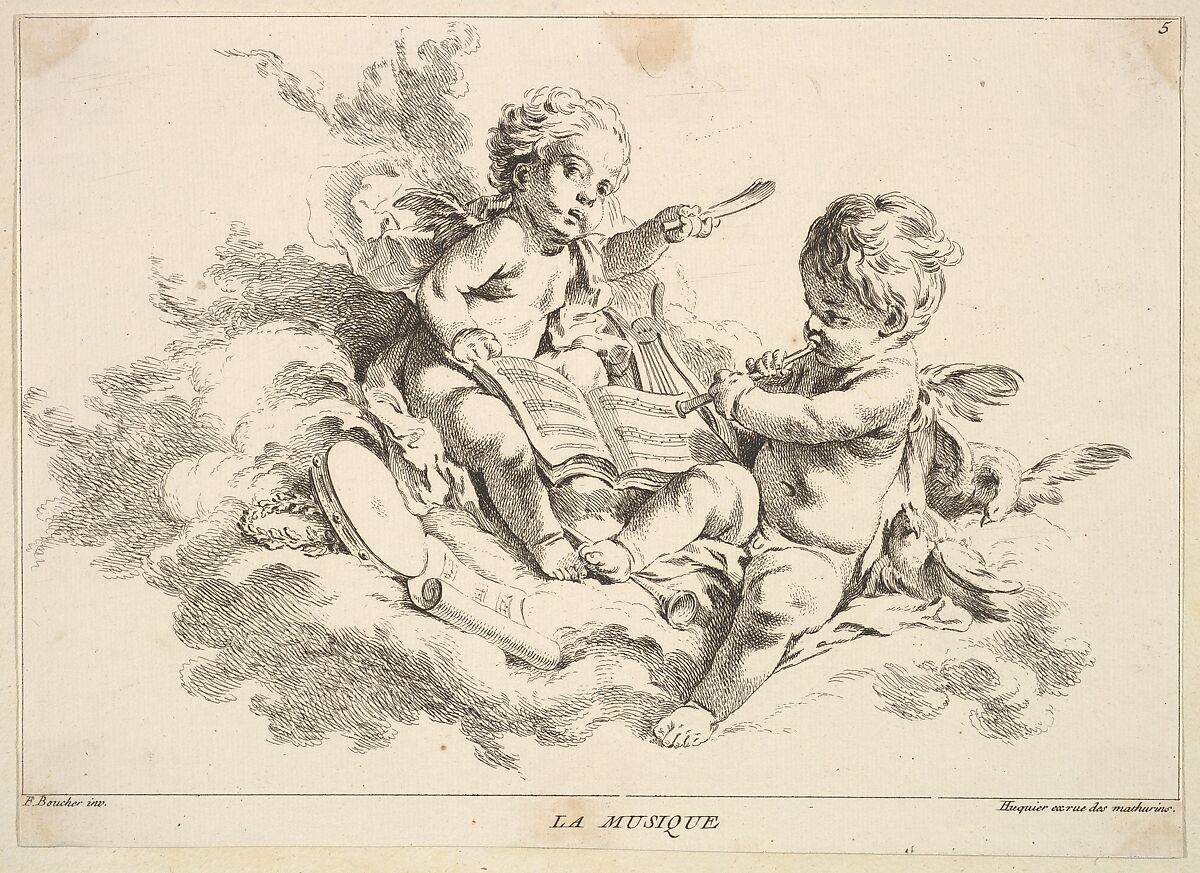 Music, Louis Félix de La Rue (French, Paris 1731–1765 Paris), Etching 