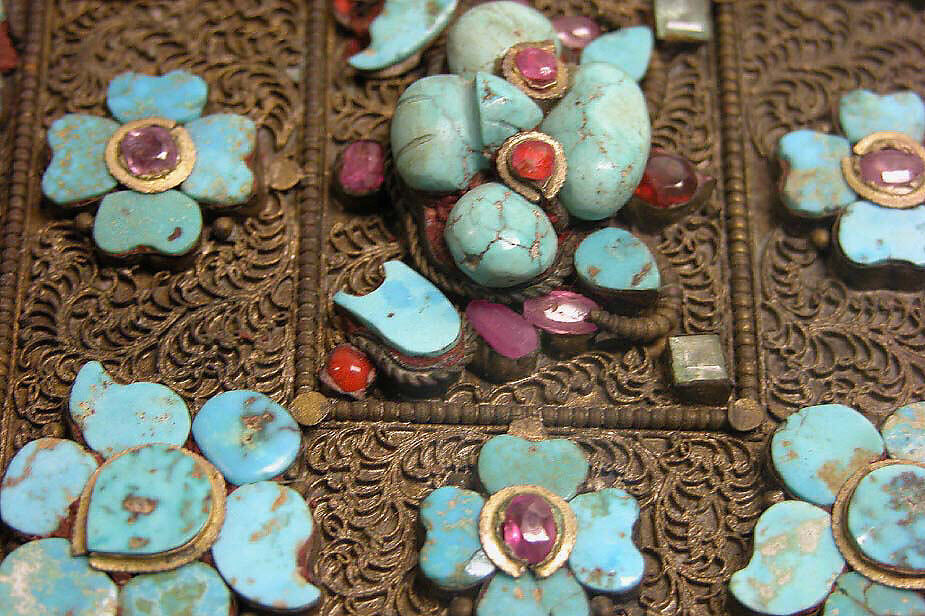 Amulet Case, Gold with precious and semi-precious stones, Tibet