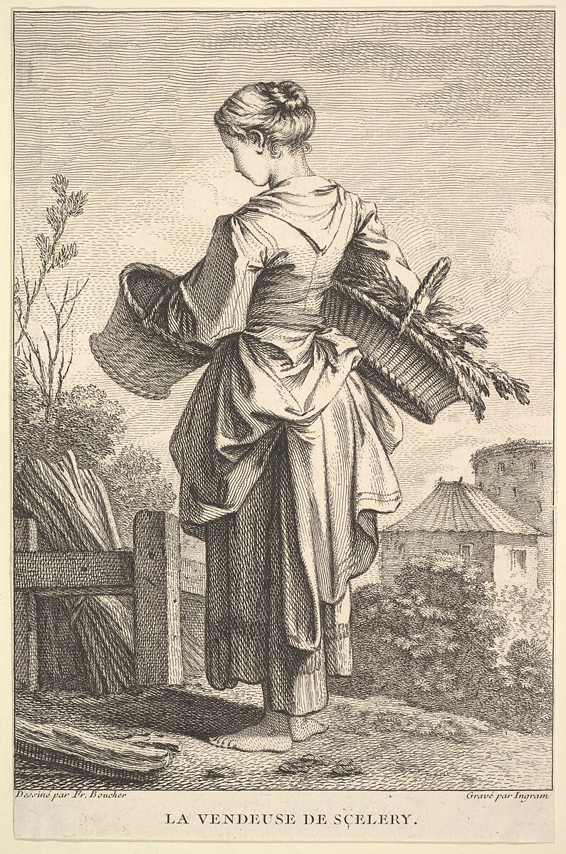 The Seller of Celery, John Ingram (British, London 1721 active to 1763), Etching and engraving 