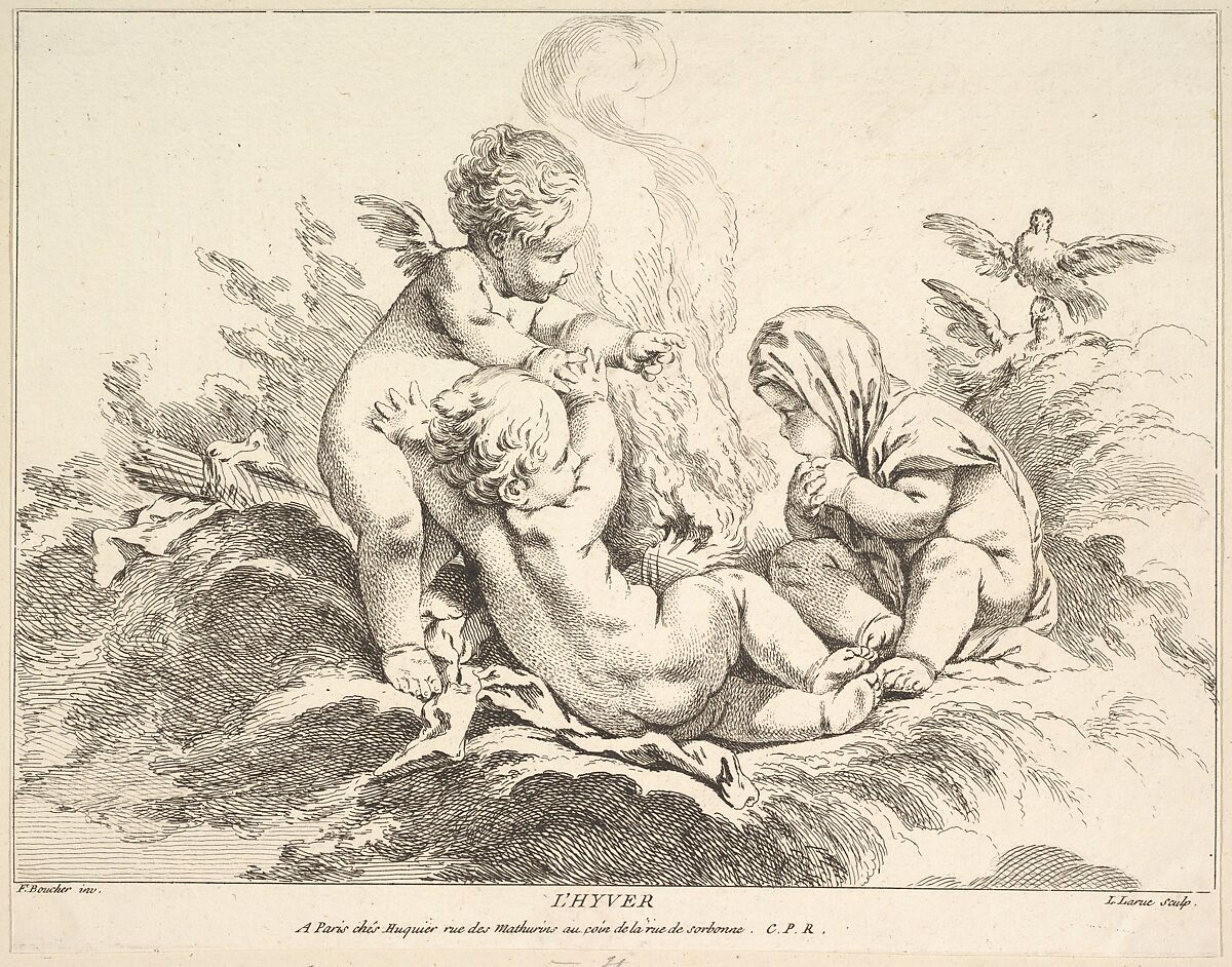 Winter, Louis Félix de La Rue (French, Paris 1731–1765 Paris), Etching, engraving and drypoint 