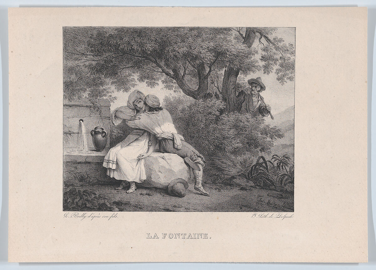 The Fountain, Louis Léopold Boilly (French, La Bassée 1761–1845 Paris), Lithograph 