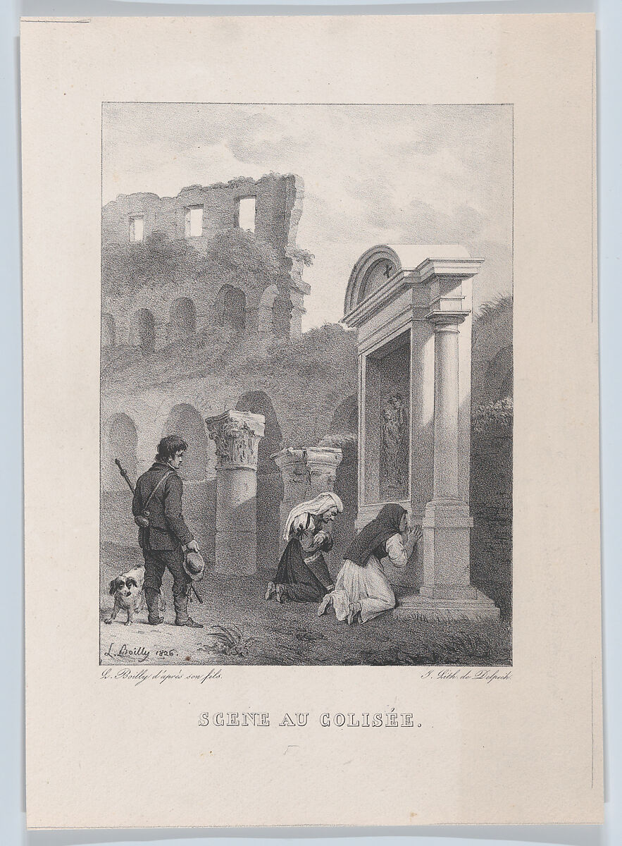 Scene at the Coliseum, Louis Léopold Boilly (French, La Bassée 1761–1845 Paris), Lithograph 
