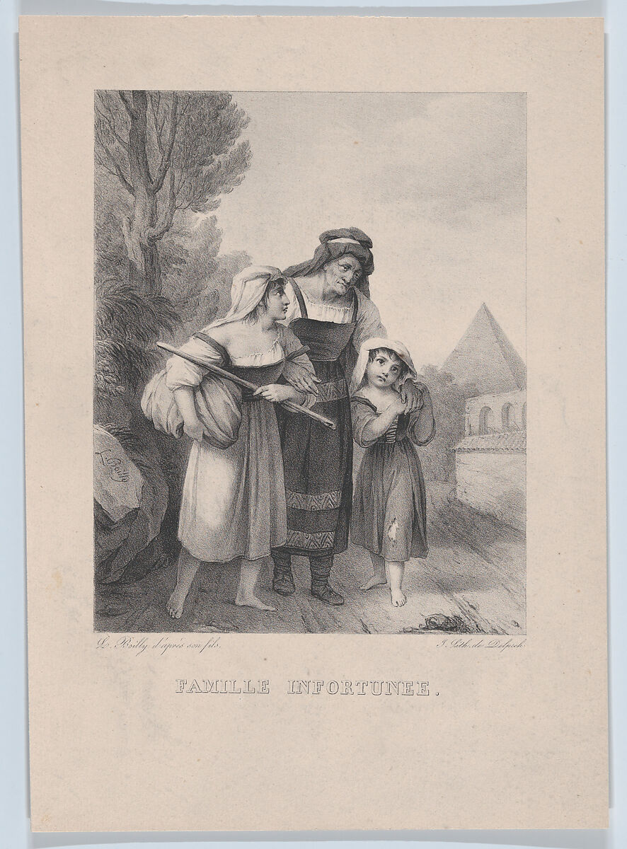 The Ill-Fated Family, Louis Léopold Boilly (French, La Bassée 1761–1845 Paris), Lithograph 
