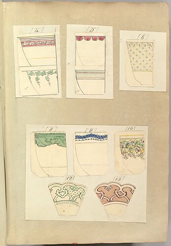 Eight Designs for Decorated Cups and Two Designs for Plate Rims