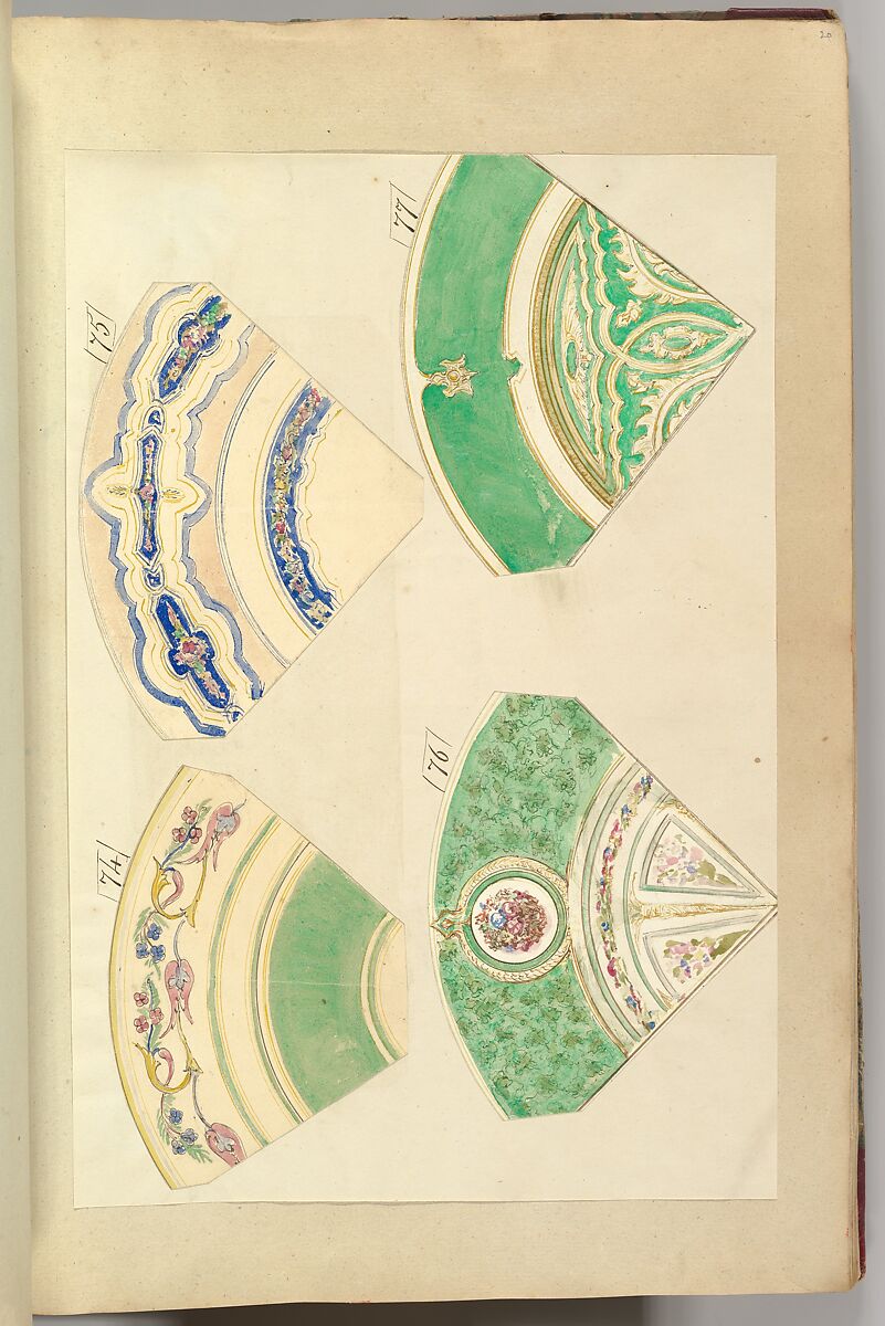 Four Designs for Decorated Plates, Alfred Henry Forrester [Alfred Crowquill] (British, London 1804–1872 London), Pen and ink, watercolor 