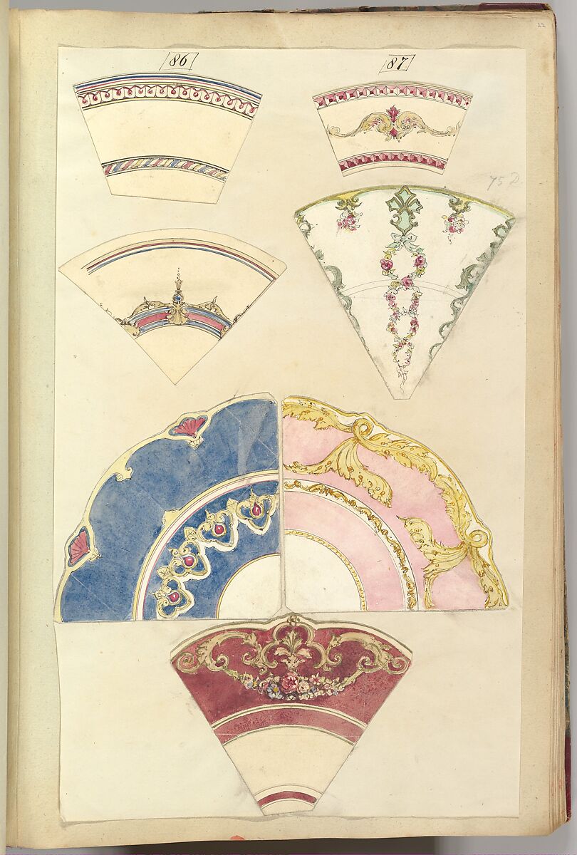 Seven Designs for Decorated Plates, Alfred Henry Forrester [Alfred Crowquill] (British, London 1804–1872 London), Pen and ink, watercolor 