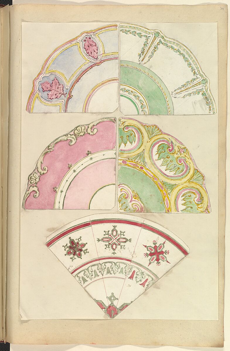 Five Designs for Decorated Plates, Alfred Henry Forrester [Alfred Crowquill] (British, London 1804–1872 London), Pen and ink, watercolor 