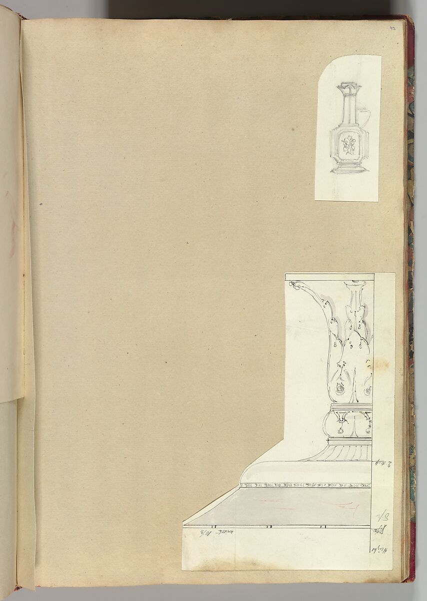 Designs for a Ewer and a Candlestick, Alfred Henry Forrester [Alfred Crowquill] (British, London 1804–1872 London), Graphite, pen and ink, brush and wash 