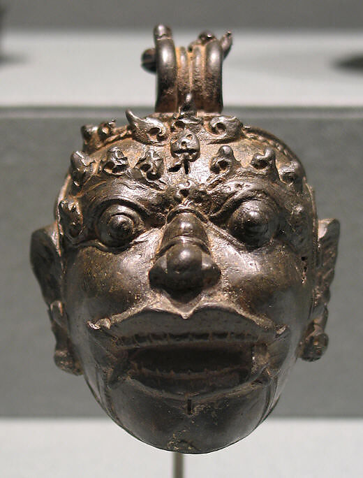 Pellet Bell in the Form of a Kala Head, Bronze, Indonesia (Java) 