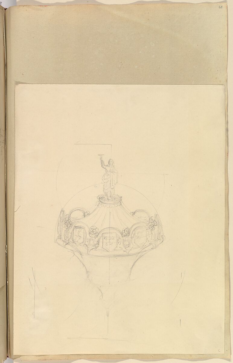 Sketch of a Chalice, Alfred Henry Forrester [Alfred Crowquill] (British, London 1804–1872 London), Graphite 