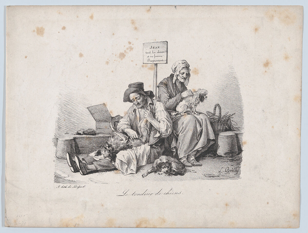 The Dog Shearer, Louis Léopold Boilly (French, La Bassée 1761–1845 Paris), Lithograph 