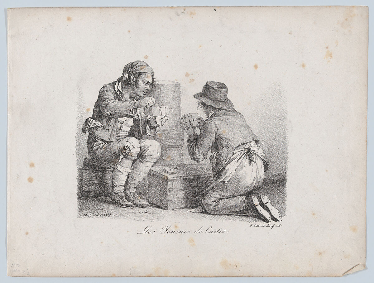 The Card Players, Louis Léopold Boilly (French, La Bassée 1761–1845 Paris), Lithograph 