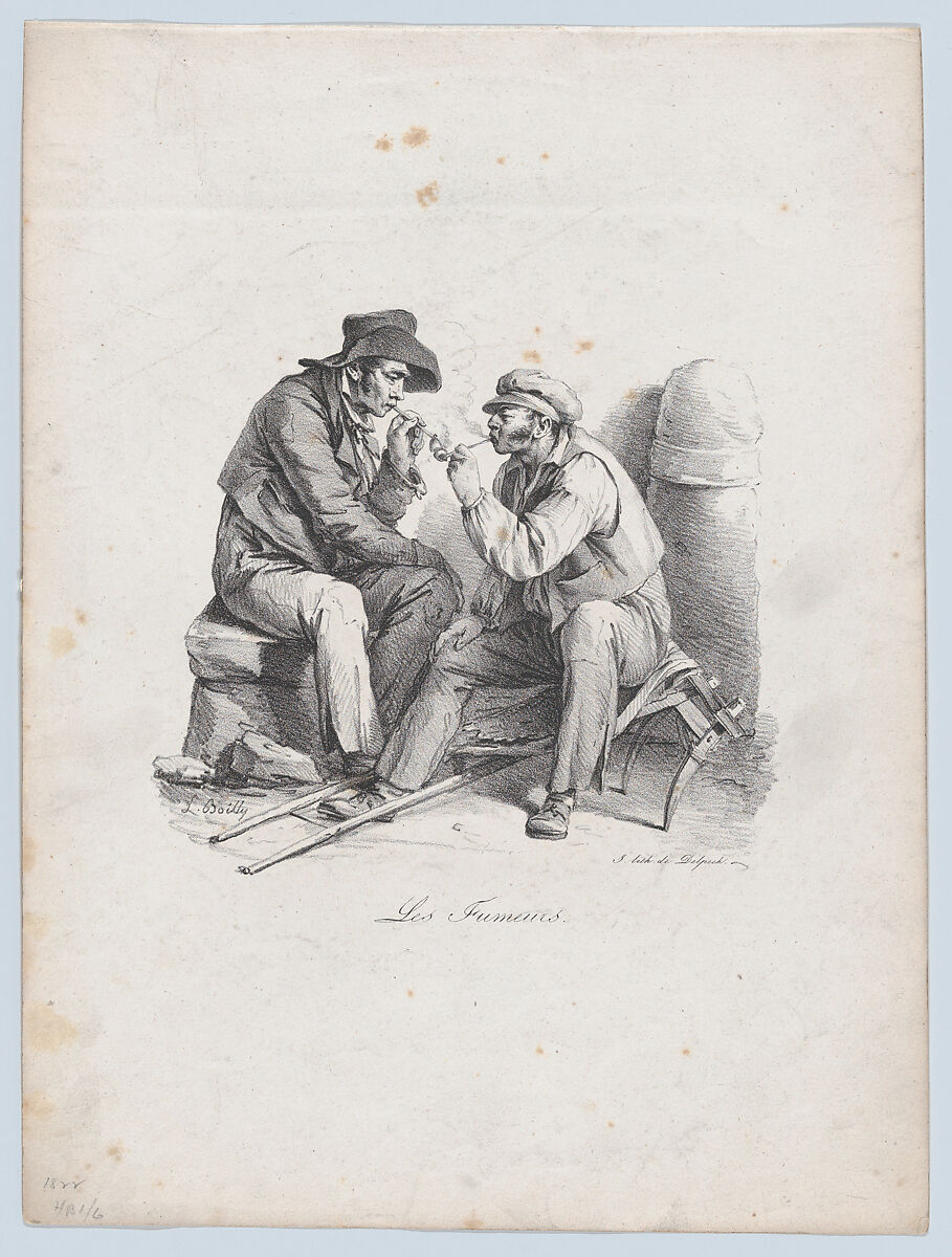 The Smokers, Louis Léopold Boilly (French, La Bassée 1761–1845 Paris), Lithograph 