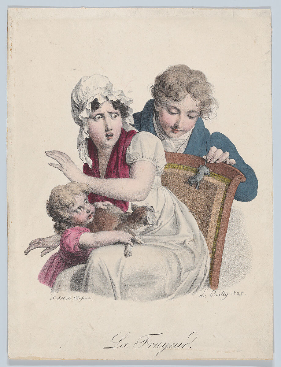Fear, Louis Léopold Boilly (French, La Bassée 1761–1845 Paris), Hand colored lithograph 