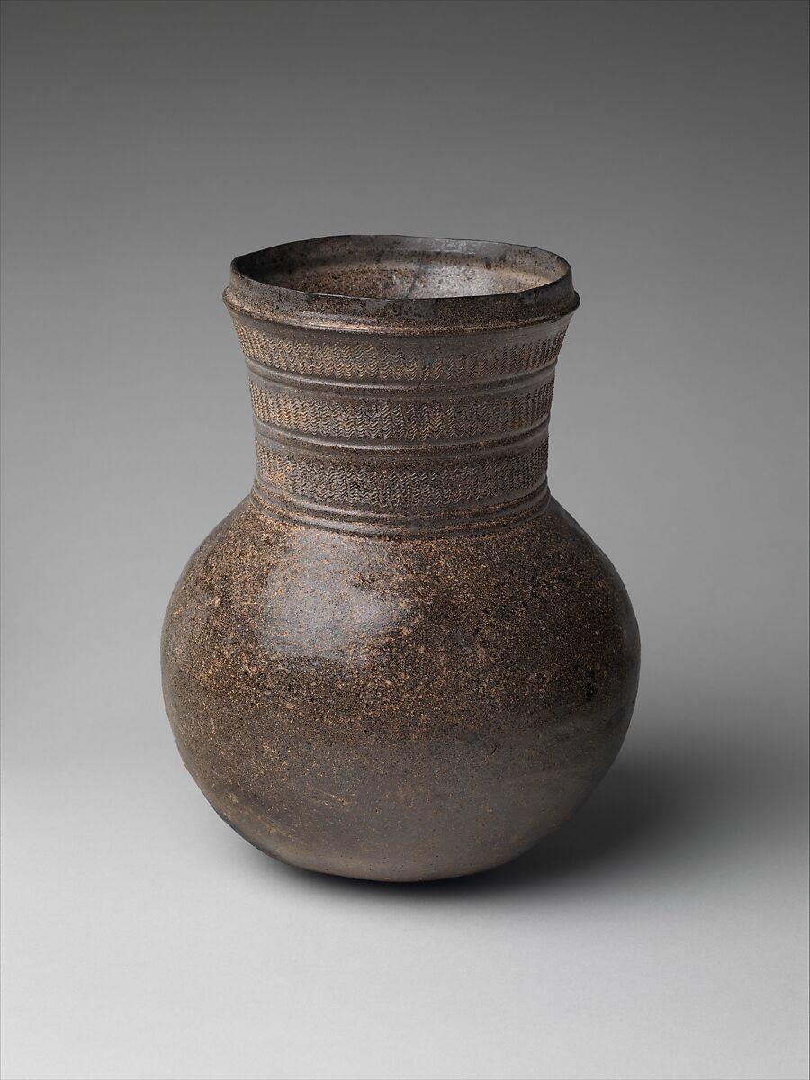 Jar, Stoneware with accidental ash glaze, Korea 