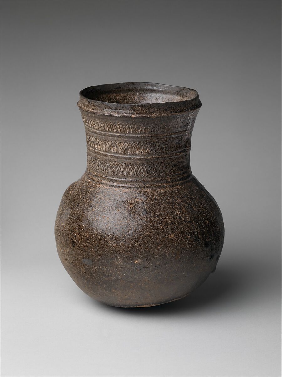 Jar, Stoneware with accidental ash glaze, Korea