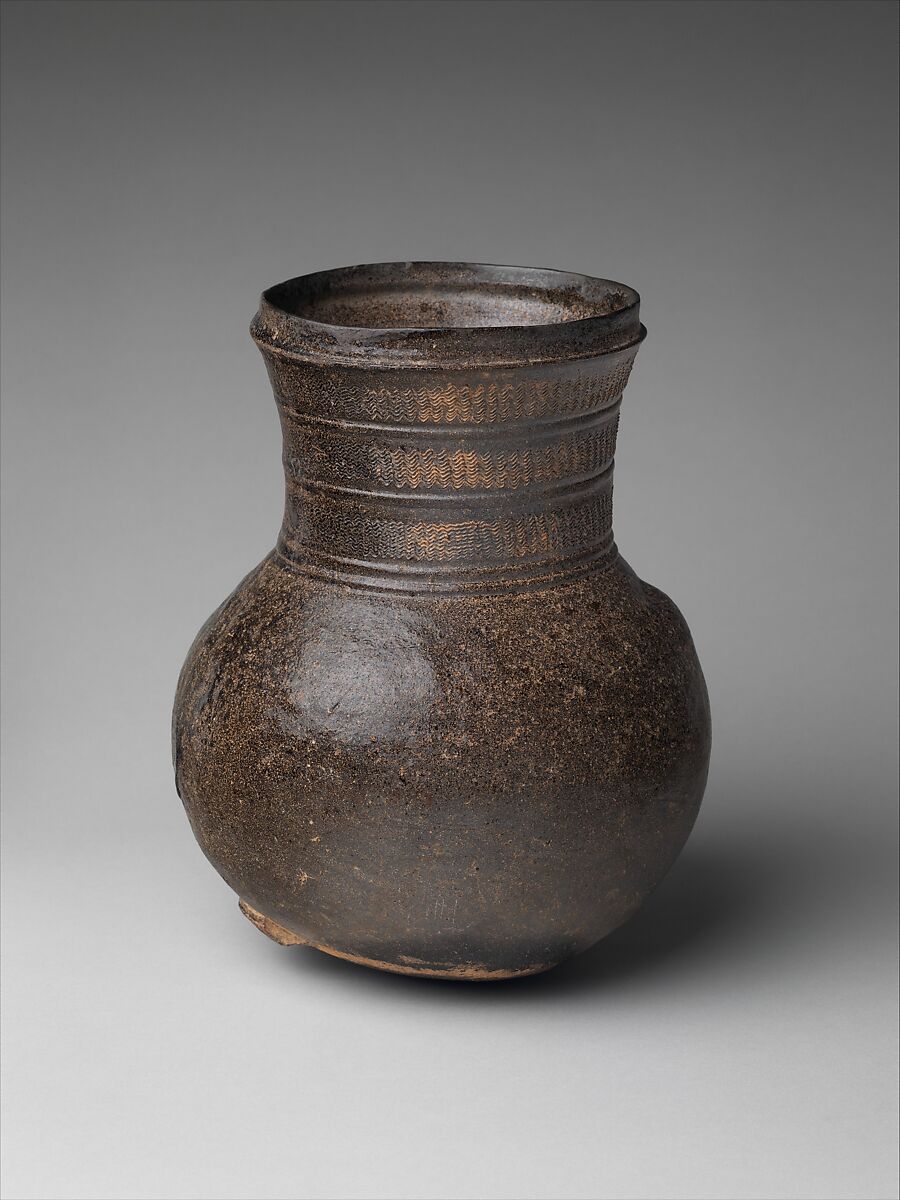 Jar, Stoneware with accidental ash glaze, Korea