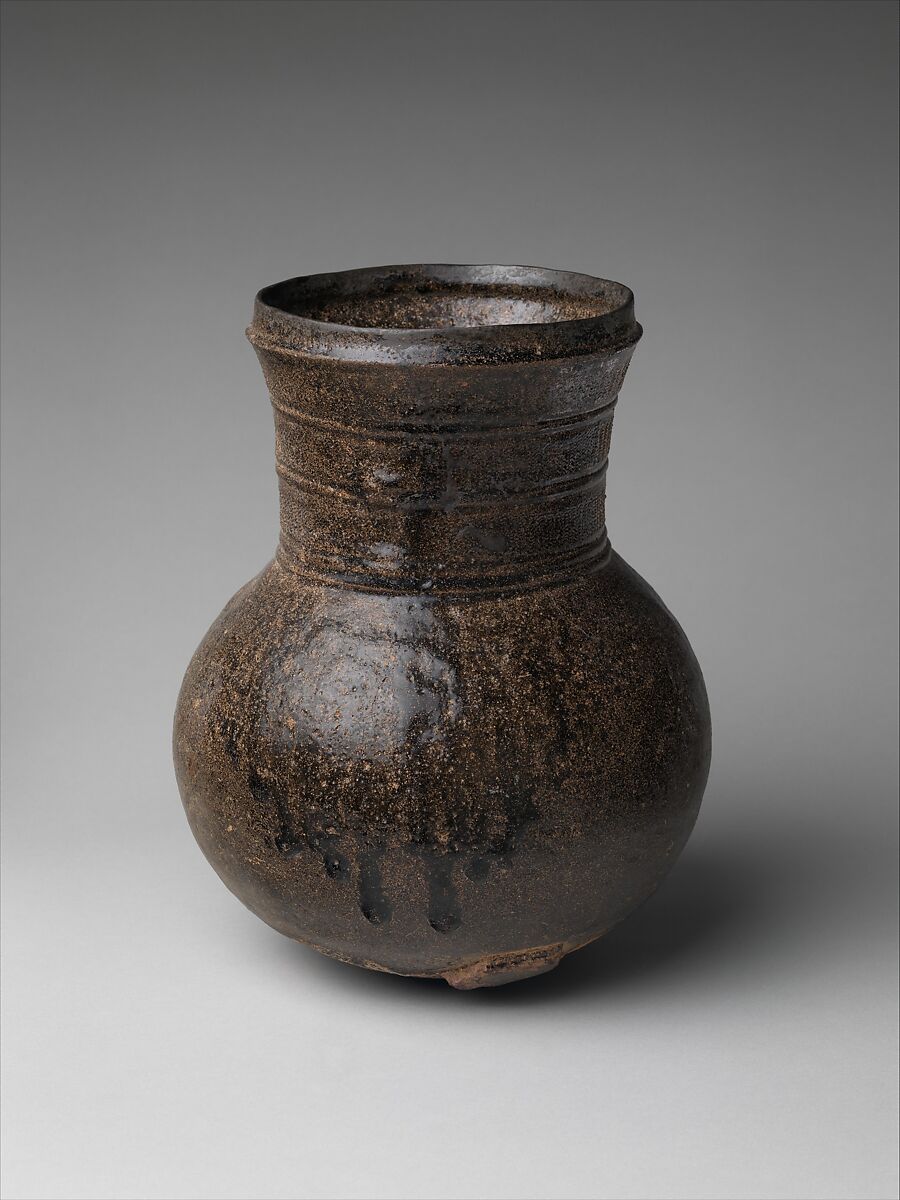Jar, Stoneware with accidental ash glaze, Korea