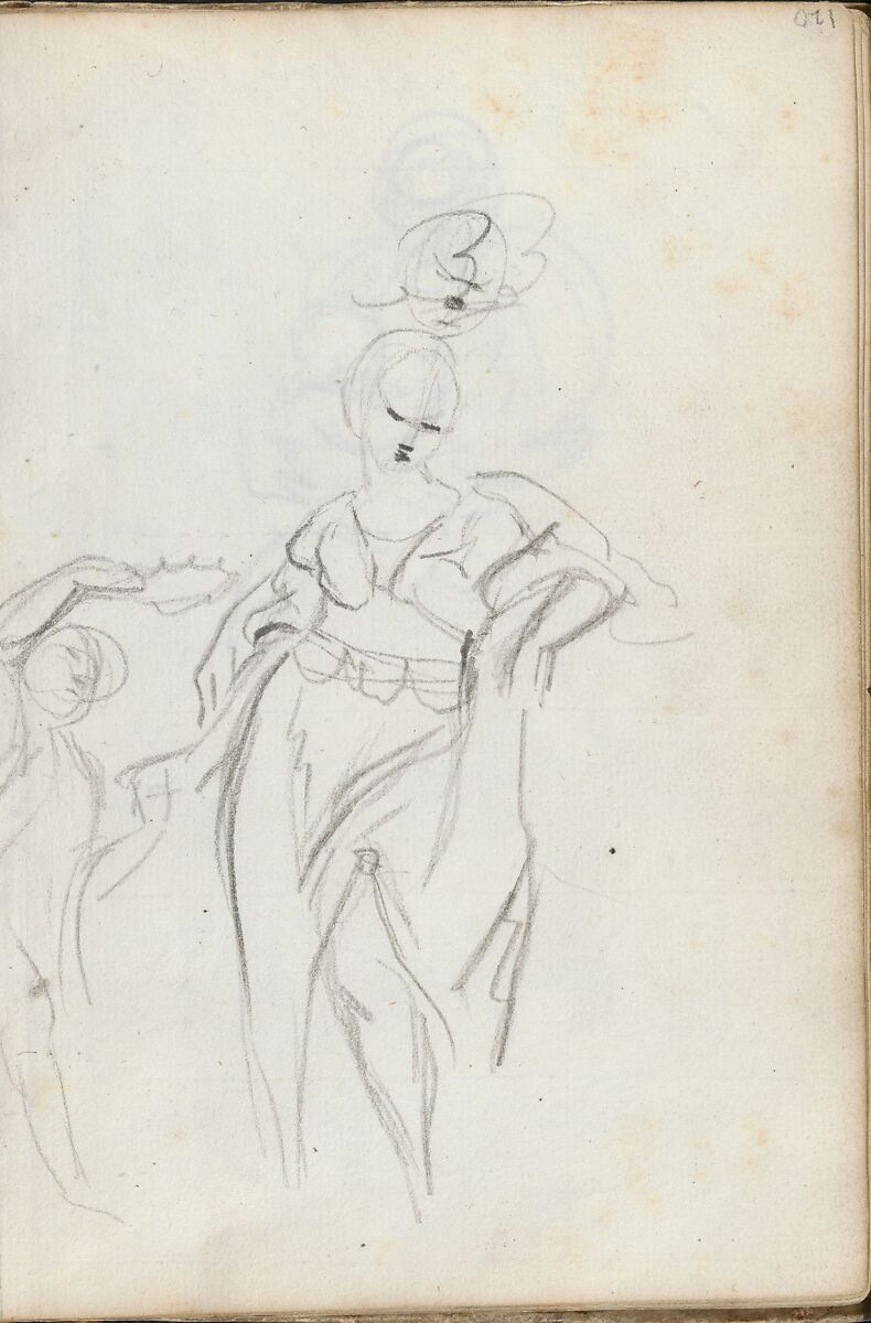 Diana (leaf in Italian Sketch Book, 1750–52), Sir Joshua Reynolds (British, Plympton 1723–1792 London), Graphite 