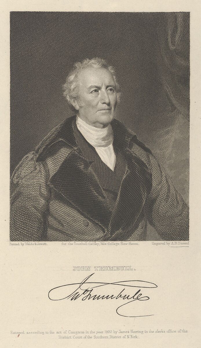 John Trumbull, Asher Brown Durand  American, Engraving; fourth state of four